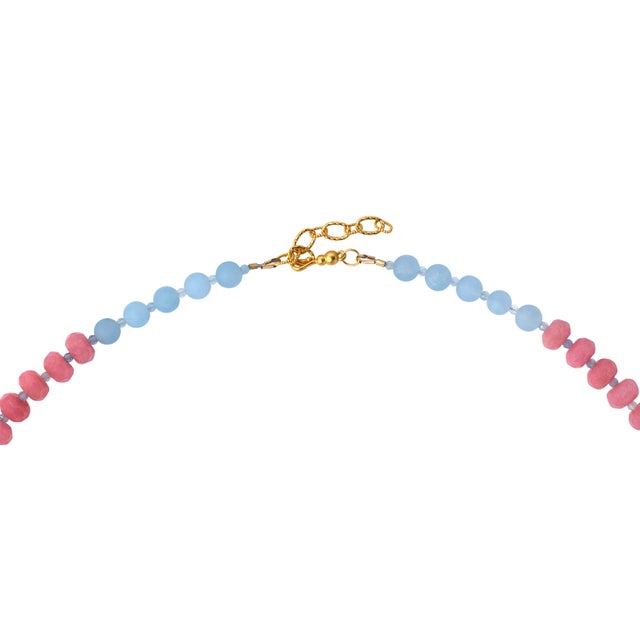 Metal Pink Jade Necklace - By Bombyx House For Sale - Image 7 of 9