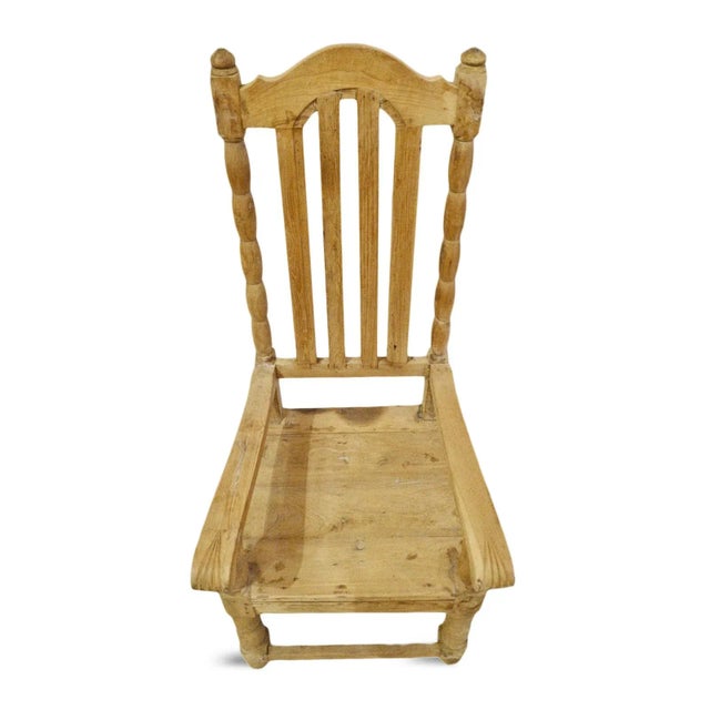 English Vintage Colonial Tall Back Dining Arm Chair For Sale - Image 3 of 6