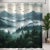 Green Mountain Forest Shower Curtain, Rustic Woodland Trees, Waterproof, 72x72 For Sale - Image 4 of 7