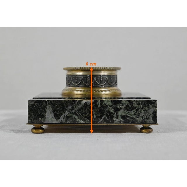 Inkwell with the Virgin in Bronze and Marble, Late 19th Century For Sale - Image 14 of 16