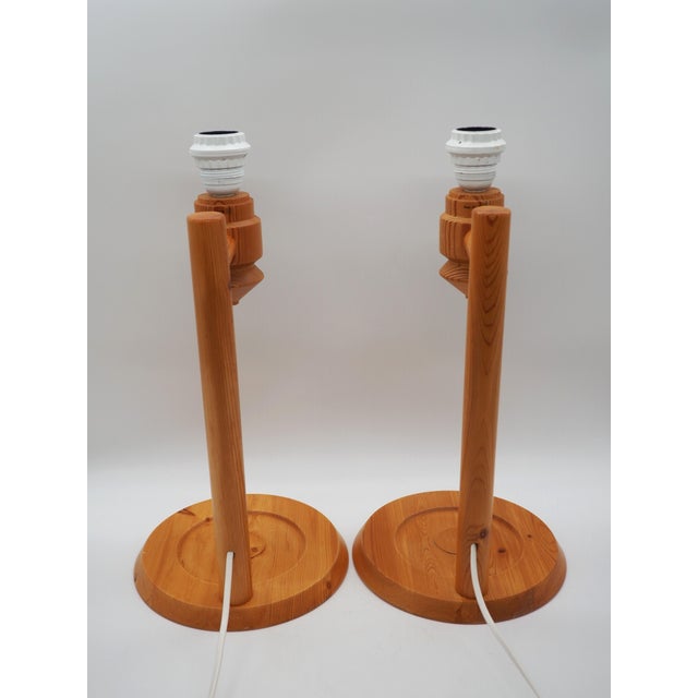 1980s Vintage Pine Table Lamps from Ikea, Sweden, 1988, Set of 2 For Sale - Image 5 of 13