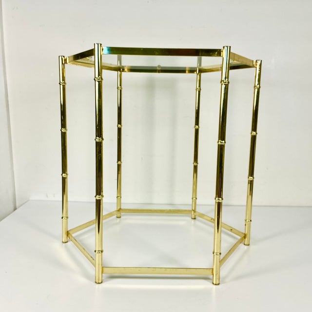 A lovely little Metal Faux Bamboo Drinks Table with glass top. The design is timeless and we love the shape. This little...