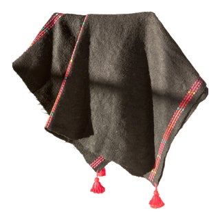 Chamula Wool Throw - Black For Sale