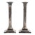 Pair of Swedish Gustavian Style Nickel Silver Column Candlesticks For Sale
