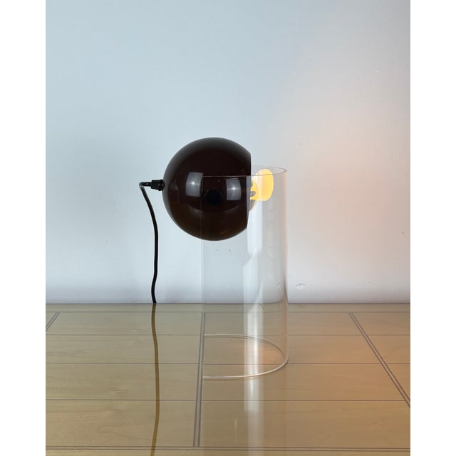 Mid-Century Modern Space Age Brown Eyeball Spot Light with Acrylic Stand, 1970s For Sale - Image 3 of 18