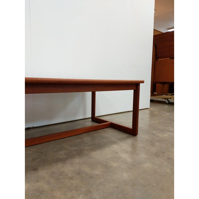 Wood Vintage Danish Modern Teak and Tile Coffee Table by Toften For Sale - Image 7 of 8