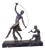 JD Guirande, Nude Dancer with Thyrsus, 20th Century, Bronze & Marble For Sale