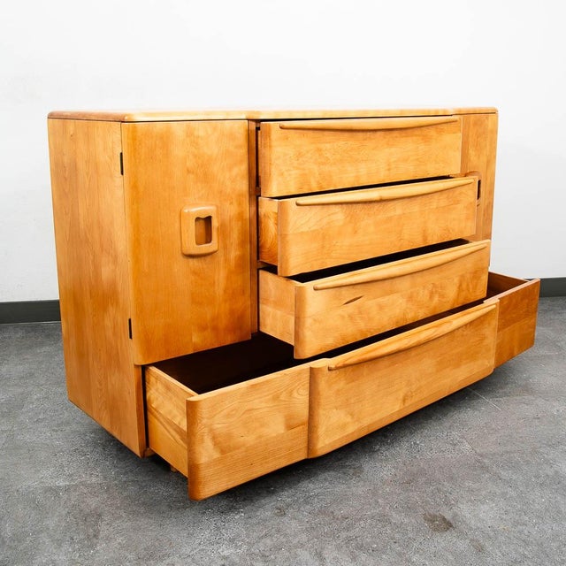 Mid Century Modern Credenza Heywood Wakefield Buffet Champagne Drawers Cabinet For Sale In Sacramento - Image 6 of 11