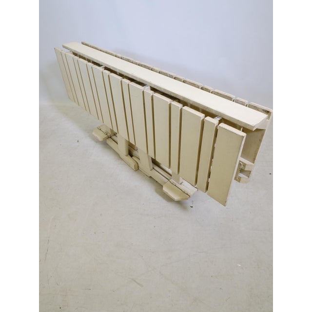 Cream Mid-Century Folding Wooden Riviera Garden Table from Triconfort, 1970s For Sale - Image 8 of 11