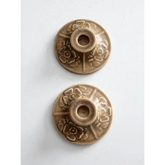 Ceramic Antique Rookwood Pottery Candlestick Holders Pair For Sale - Image 7 of 12