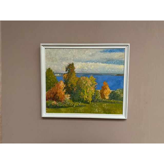 H. Lindmark, By the Sea, 1983, Oil on Canvas, Framed For Sale - Image 7 of 18