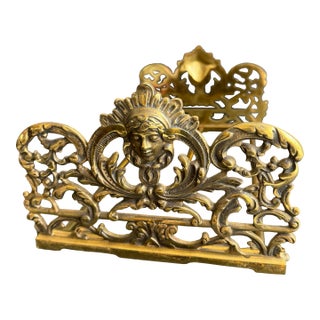 Victorian Style Brass Expandable Book Holder Adjustable Desktop Book End Rack For Sale