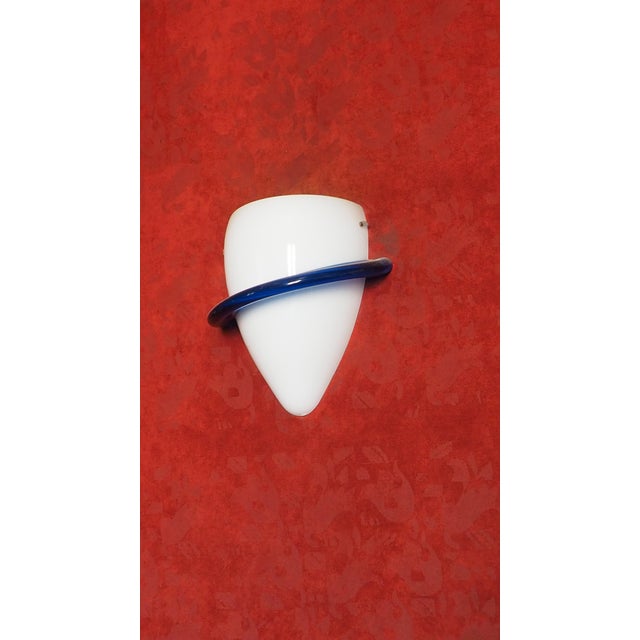 Blue Blue Swan Wall Lamps by Tina Aufiero for Venini, 1985, Set of 8 For Sale - Image 8 of 10