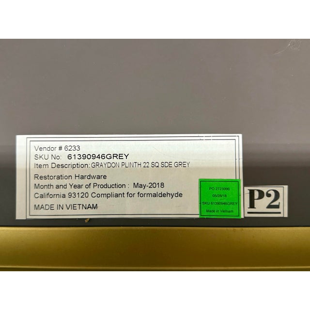 Restoration Hardware Gray Shagreen Plinth Side Tables, Pair For Sale - Image 12 of 12