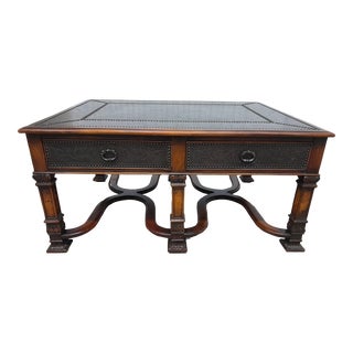 Restored Theodore Alexander Armoury Collection Expandable Cocktail Table With Storage For Sale