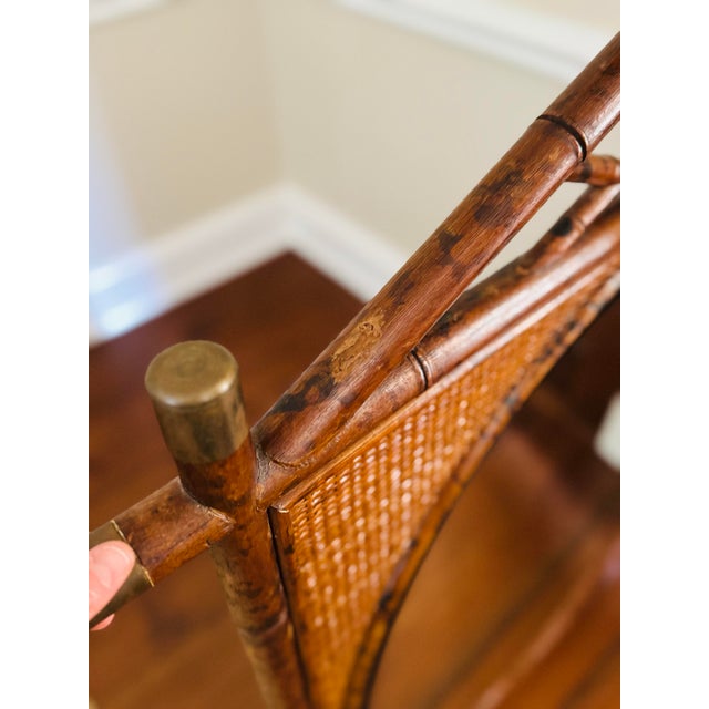 Vintage Large Bamboo and Grasscloth Mirror - British Colonial Style For Sale - Image 4 of 11