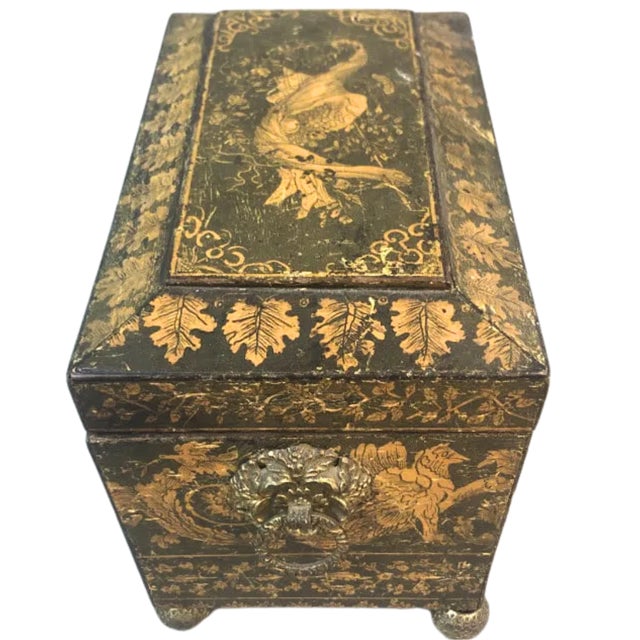 Early 19th Century Regency Pen Work Tea Caddy For Sale - Image 4 of 6