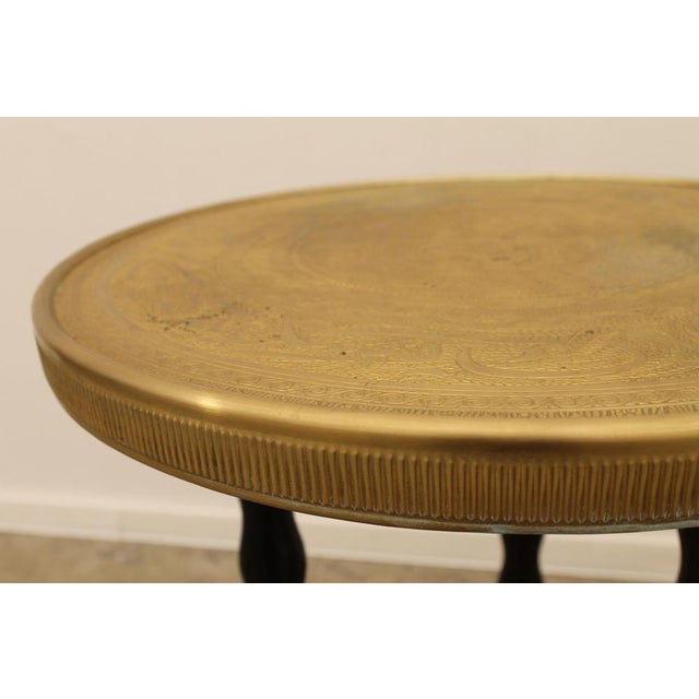 Art Deco Wood and Brass Round Side Table, Bohemia, 1930s For Sale - Image 9 of 18