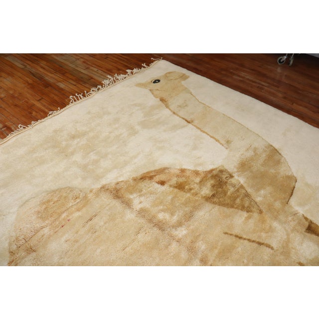 Late 20th Century Large Camel Moroccan Rug - 11'9" x 13'7" For Sale - Image 17 of 18