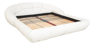 Bed in White Leather from Bretz