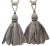 Metal Pewter & Black Tiebacks With Ballgown Tassels - a Pair For Sale - Image 7 of 7