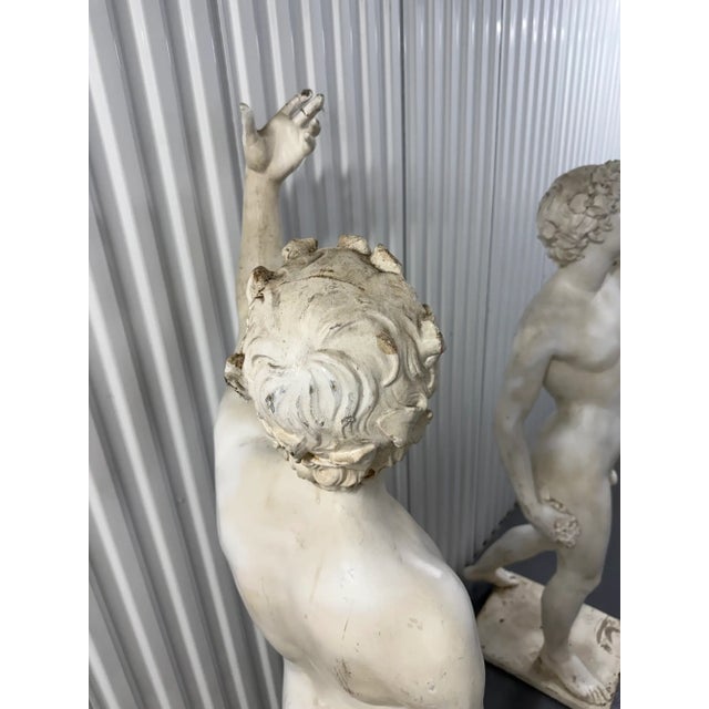Pair of Monumental Classical Bacchus Figures in Fiberglass Sculptures For Sale - Image 11 of 17