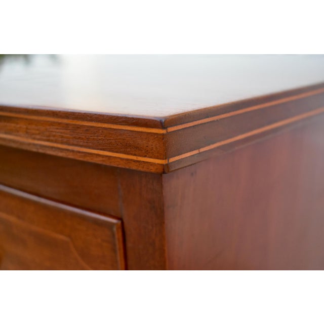 Vintage Biggs Inlaid Mahogany Serpentine Hepplewhite Style Bachelors