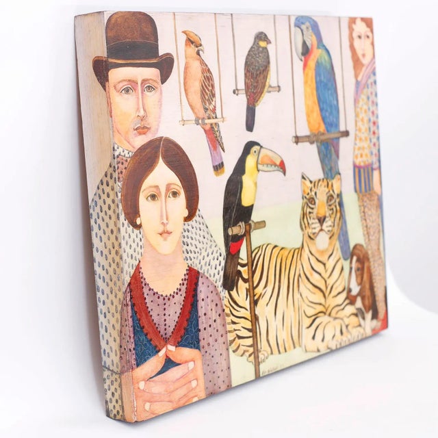 Modernist Oil Painting on Board For Sale In West Palm - Image 6 of 10