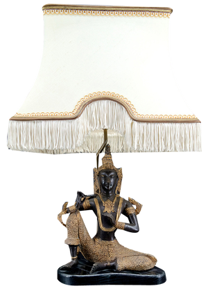 Thai Buddha Lamp in Bronze with Double Black and Gold Patina by Maison Charles for Maison Jansen, 1960