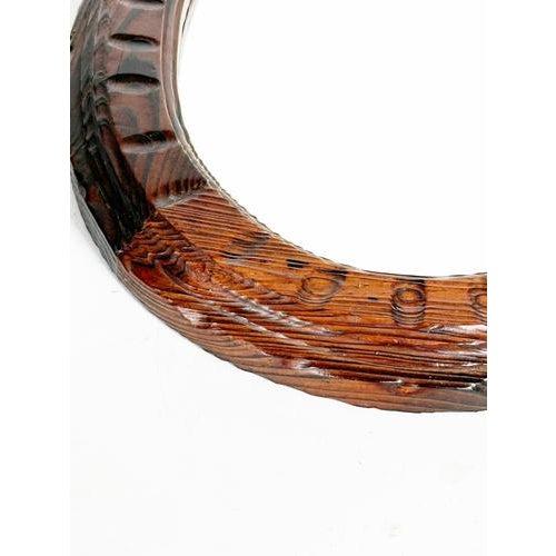 Wooden Chalet Mirror in Dark Brown, France, 1960s For Sale - Image 9 of 12