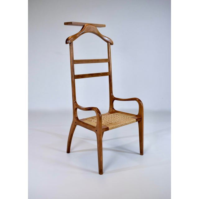 Danish Modern Valet Chair by Armcrest, Mahogany With Rope Seat, 1960s For Sale - Image 14 of 15