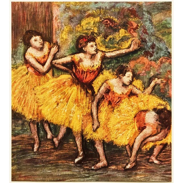 Paper 1950s After Edgar Degas "Four Dancers", First Edition Full-Color Vintage Print For Sale - Image 7 of 8