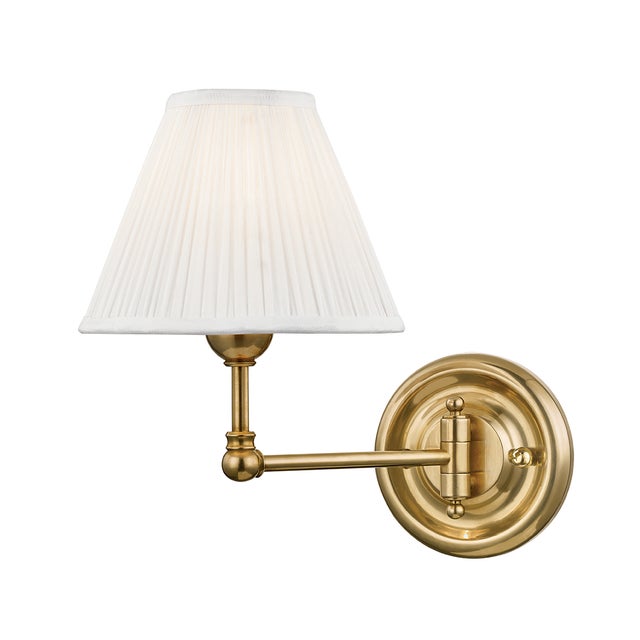 Transitional Hudson Valley Lighting Mark D. Sikes Classic No.1 Swing 1-Light Wall Sconce, Aged Brass For Sale - Image 3 of 3