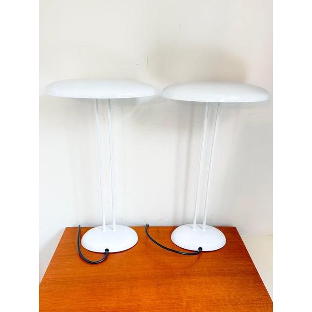 1970s Vintage White Oval Table Lamps from Brilliant Leuchten, 1970s, Set of 2 For Sale - Image 5 of 15