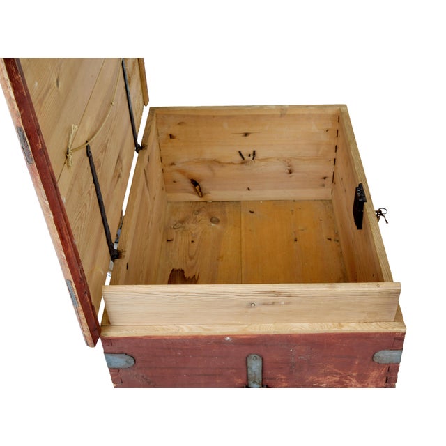 Wood Painted Pine Blanket Box, 1828 For Sale - Image 7 of 8