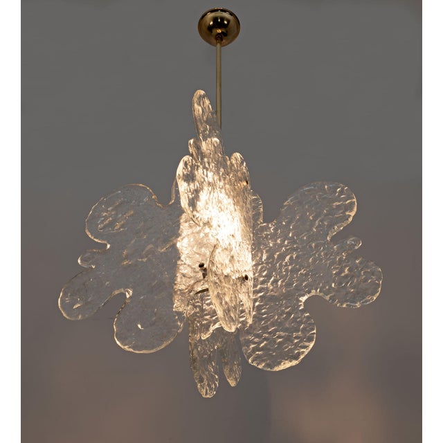 Metal Mid-Century Modern Italian Murano Glass Pendant by Mazzega, 1970s For Sale - Image 7 of 8