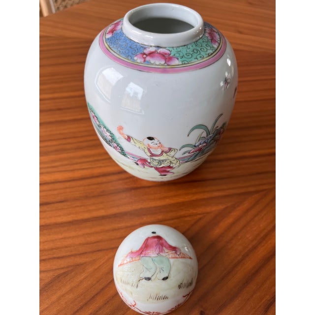 Antique Famille Rose Petite Pastel Ginger Jar For Sale - Image 10 of 13