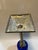Blue Glass Column Tall Hurricane For Sale - Image 11 of 11