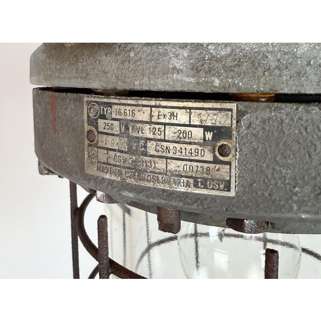Industrial Grey Explosion Proof Lamp from Elektrosvit, 1960s For Sale - Image 9 of 18