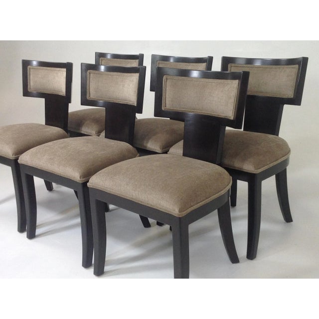 Black Modern Klismos Style Dining Chairs - Set of 6 For Sale - Image 8 of 9