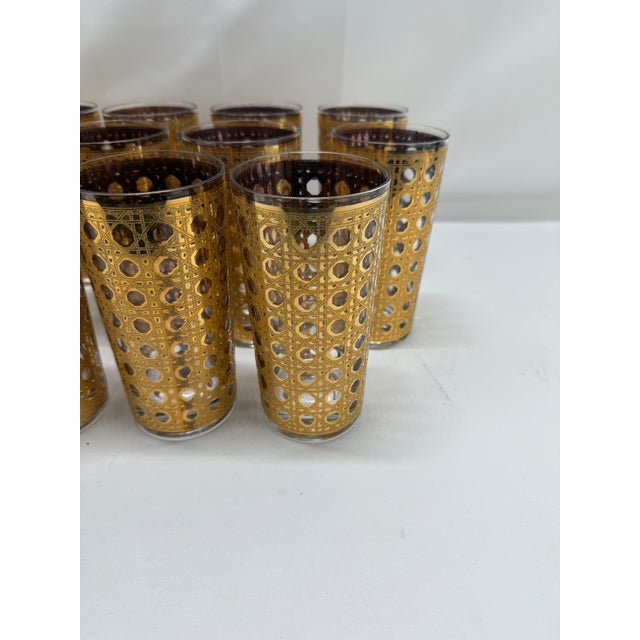 Glass Set of 8 MCM Culver Ltd. “Cannella” Pattern Highball Glasses C. 1960 For Sale - Image 7 of 8