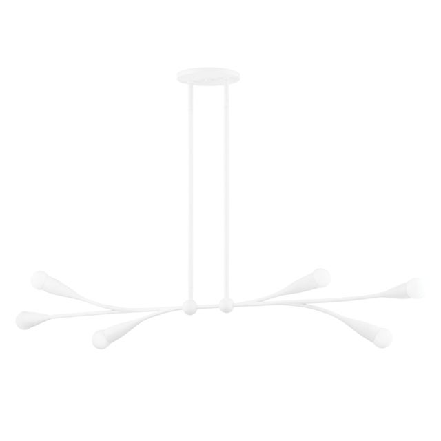 Traditional Mitzi Elsa 6-Light Linear Chandelier, Textured White For Sale - Image 3 of 3