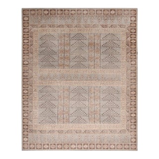 Rug & Kilim’s Pyramid Rug in Taupe and Blue, 5x8 For Sale