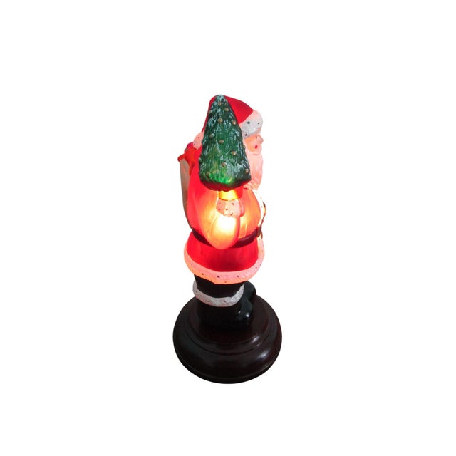 Vintage Old World Christmas Patriotic Santa Lamp Hand Painted 1996 Works Retired For Sale - Image 4 of 11