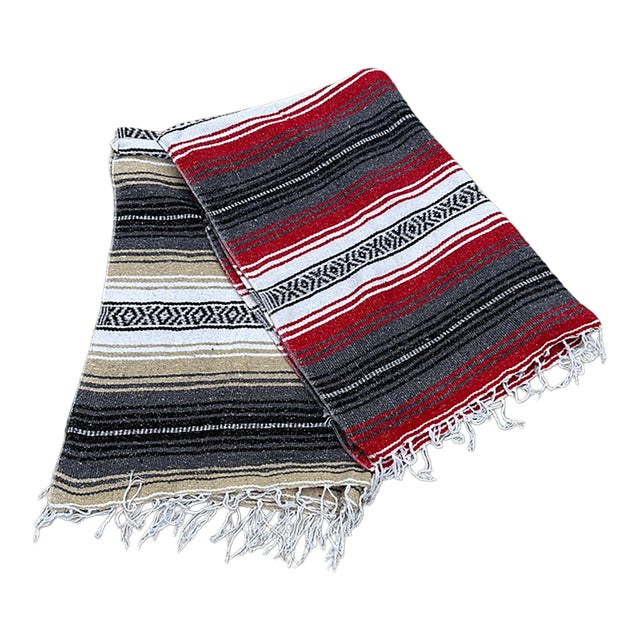 Pair of Vintage Native American Style Throw Blankets For Sale