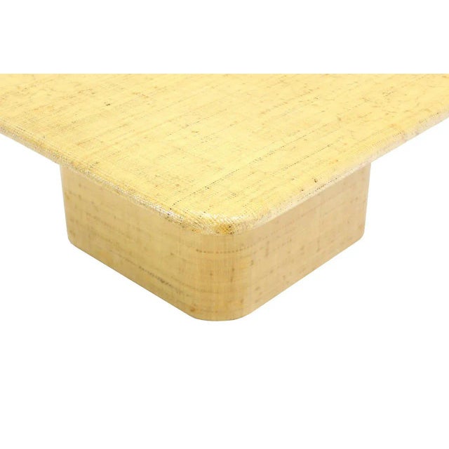 Early 20th Century Mid-Century Modern Square Cloth Covered Coffee Table For Sale - Image 5 of 8