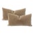 Plush Tan Camel Down Filled Lumbar Mohair Pillows - A Pair For Sale