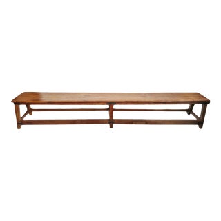 Vintage Long Teak Colonial Bench For Sale