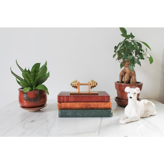 Vintage Brass Dumbbell Paperweight For Sale - Image 4 of 8