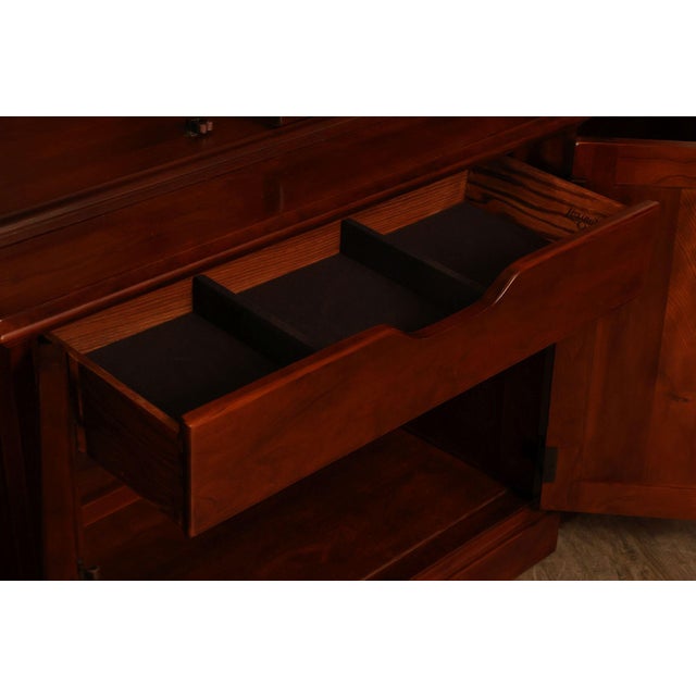 Late 20th Century Lexington Bob Timberlake Cherry Breakfront Bookcase For Sale - Image 5 of 18